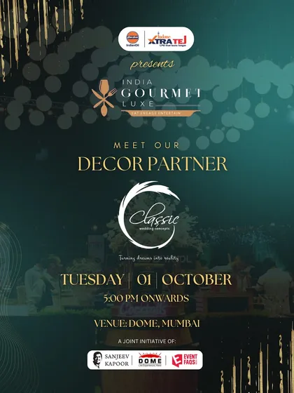 We were thrilled to be the official decor partner for the prestigious India Gourmet Luxe event. This collaboration highlights our standing in the luxury event industry.