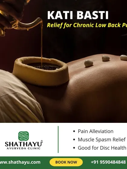 This is Kati Basti, a cornerstone of my treatment for low back pain. This targeted warm oil therapy is highly effective for lumbar spondylosis and slip disc issues, providing supportive, warm, and relaxing relief directly to the source of pain.