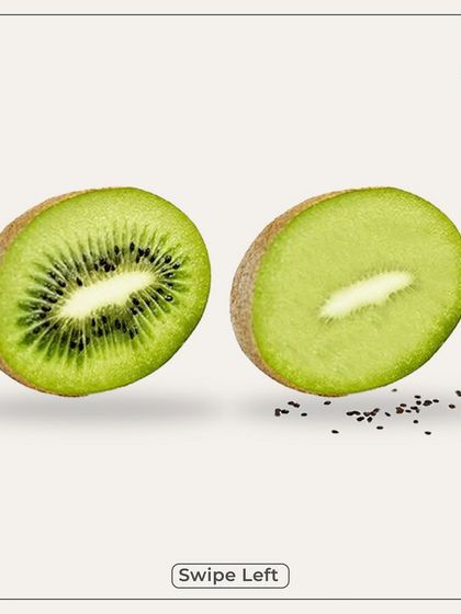 This kiwi visual represents the problem of blackheads and open pores. Professional treatments can help clear them out and refine your skin's texture.