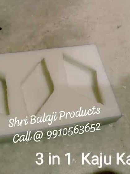 This is my 3-in-1 Kaju Katli silicone mold. It allows you to create multiple diamond-shaped embeds or soaps at once, perfect for efficient production.