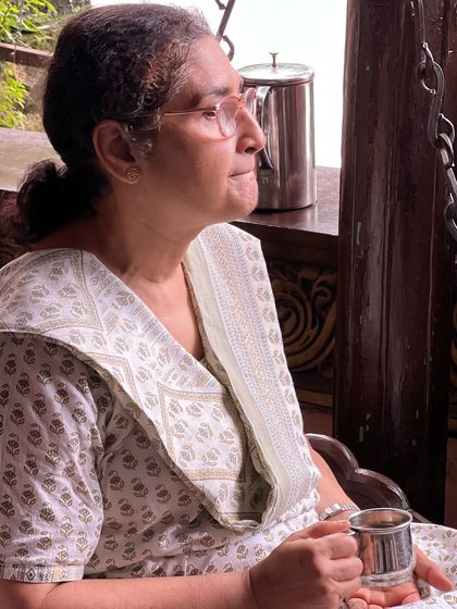 A senior participant enjoying the serene atmosphere. Yoga is a lifelong journey, and my retreats welcome practitioners of all ages and levels.