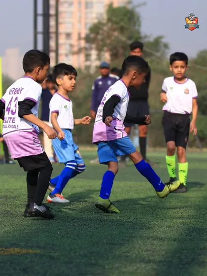 Team play in action. Our U7 players working together to advance the ball up the field.