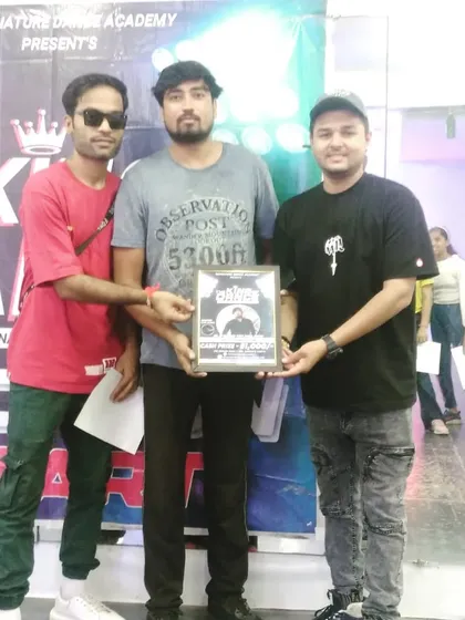 Receiving an award at "The King of Dance" event. It's always an honor to be recognized for our contribution to dance training.