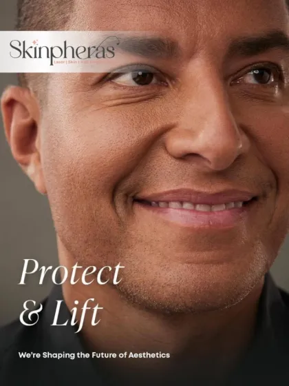 An image representing our philosophy of protecting the skin while lifting it. Our anti-aging treatments are designed for both men and women seeking to restore firmness and structure.