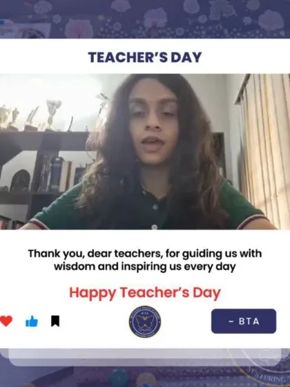 This student's message is a testament to the inspiring environment we cultivate. Our teachers are dedicated to guiding students with wisdom and care.