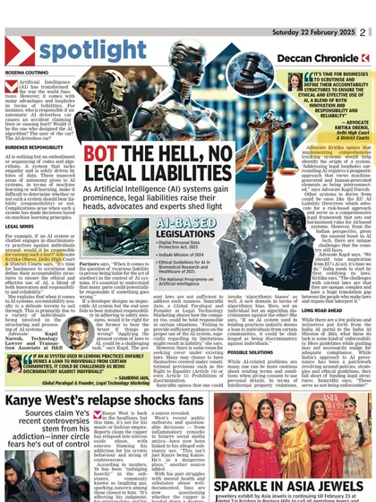 I was thrilled to have my article on the legal liabilities of Artificial Intelligence published in eight leading English newspapers. It's crucial to discuss how our laws must adapt to new technologies.