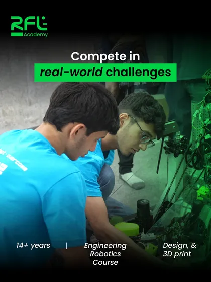 For our most advanced students aged 14 and above, our Engineering Robotics Course prepares them to compete in real-world challenges using skills in design, 3D printing, and advanced programming.
