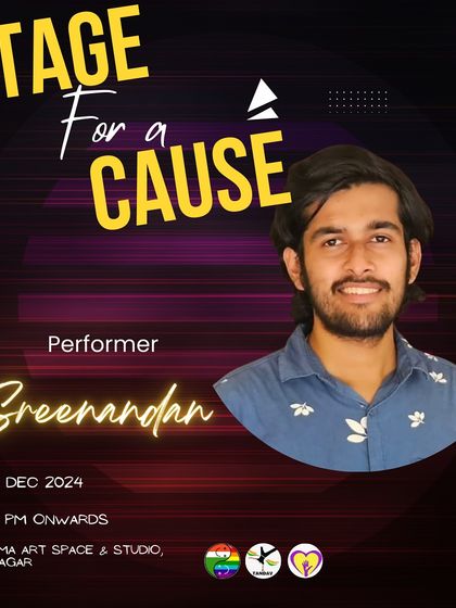 Sreenandan, another talented performer, gracing our 'Stage for a Cause' event. We provide a supportive platform for emerging artists to connect with a new audience.