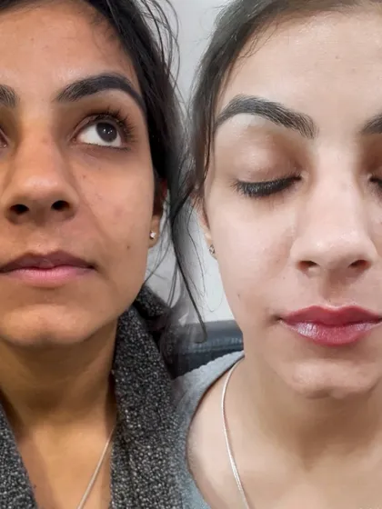Wake up with a perfect, natural-looking pout. This before and after shows the beautiful results of my Lip Blush service, which adds a lasting tint and definition to enhance your lips' natural shape and color.