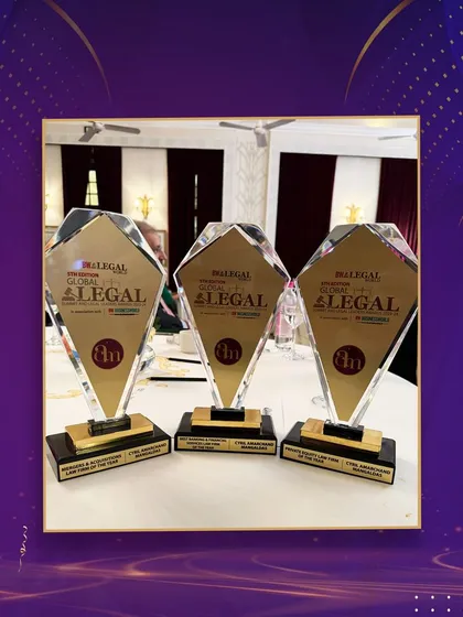 Our collection of awards from the BW Legal World event, a proud moment for our firm and our dedicated teams.
