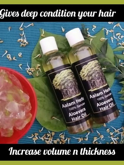 The Aloevera Hair Oil provides deep conditioning to increase hair volume and thickness naturally. It's a powerhouse of natural proteins and fatty acids for your hair.