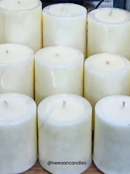 Candle game strong. These creamy white pillar candles are ready to bring cozy vibes and calm nights to your space.