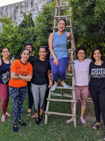 Taking our fitness fun outdoors! It's always great to change the scenery and enjoy some movement in nature with this fantastic group.
