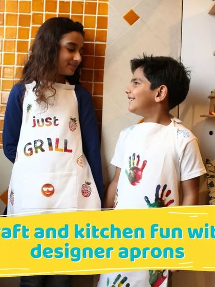 Craft time is even more fun with custom aprons! Kids can decorate their own designer aprons with handprints and drawings, making them perfect for all our messy activities.