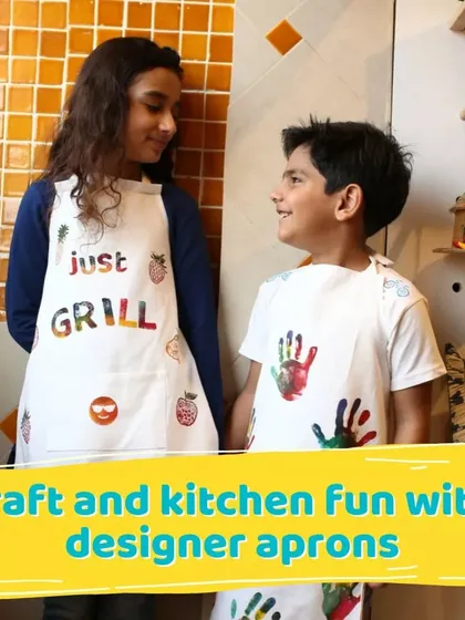 Crafting their own designer aprons. This activity is not only fun but also practical, as kids can use their creations for future art projects or even helping in the kitchen at home.