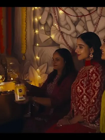 A still from a Diwali ad film I worked on. The makeup for the actors was designed to be warm, natural, and festive, suitable for a family setting.