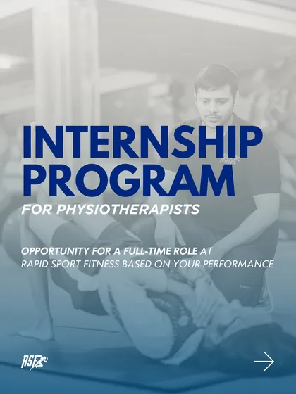 We offer a clear career pathway for aspiring professionals. This graphic announces our Internship Program for Physiotherapists, highlighting the direct opportunity for a full-time role based on performance. It’s a core part of our commitment to nurturing the next generation of sports science experts.