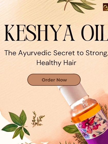This is my Keshya Oil, the perfect external companion to the Keshya Yog supplement. It is an Ayurvedic secret to strong, healthy hair, providing deep nourishment directly to the scalp and strands.
