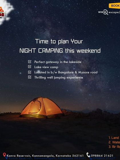 It's time to plan your night camping this weekend. We are perfectly located between Bangalore and Mysore for a quick and easy getaway.
