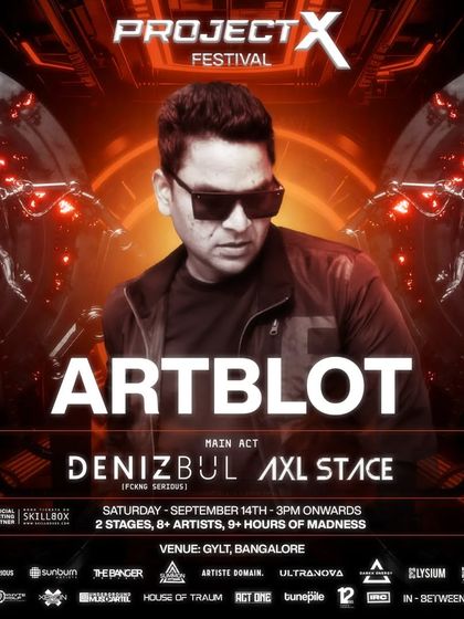 My feature poster for the Project X Festival at Gylt, sharing the main stage with Deniz Bul and AXL STACE. A massive 9-hour event.