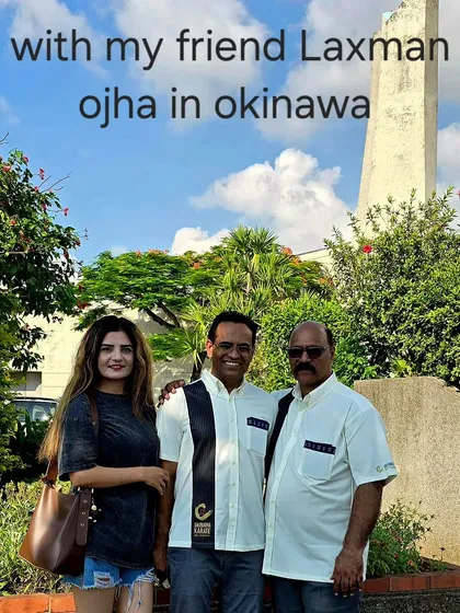 With my friend Laxman Ojha and his family in Okinawa. The global karate community is a network of close friendships.