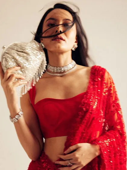 A dynamic shot with movement, showing how the hair flows naturally while the makeup remains flawless. This is crucial for commercial shoots that require a variety of poses.