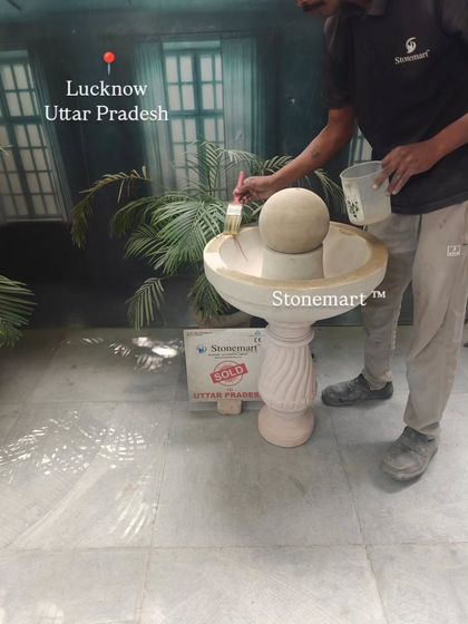 Another view of the waterproofing application. I take this step very seriously to guarantee the quality and durability of every fountain I sell.