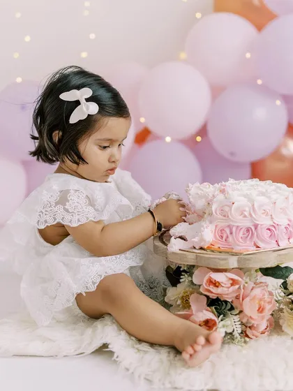 A first birthday is a whirlwind of emotions and a perfect mess. I specialize in cake smash sessions at your home, making sure it's all about fun for your little one and stress-free for you.
