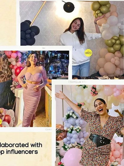 A collage celebrating some of our amazing collaborations with top influencers. We're so grateful to have worked with these talented individuals and to be a trusted partner for their important events.