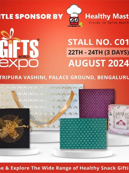 Come visit us at the Gifts World Expo. We are at Stall C01, ready to show you our innovative range of healthy snacks that are perfect for corporate and festive gifting.
