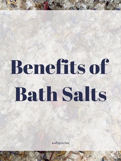 The benefits of bath salts, highlighted in this simple, informative graphic.