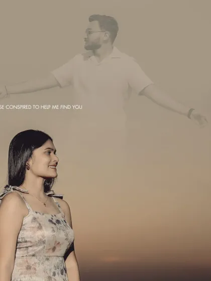 A companion album page to the previous one, this design shows the bride with a soft, dream-like image of her groom, completing the story.