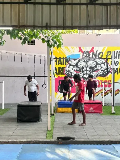 Our training space is designed for dynamic, functional workouts. This image shows members utilizing box jumps and other plyometric exercises to build explosive power and coordination.