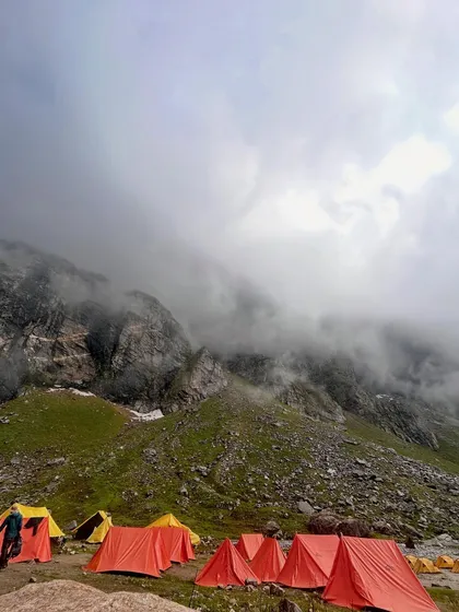Our campsite at Hampta Pass, surrounded by mist and mountains. This is what true escape feels like.