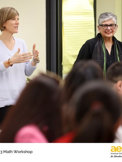 Teachers lead a discussion during the Grade 3 Math Workshop. We value these opportunities to engage in rich conversations with our parent community.