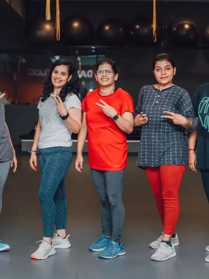 The smiles after a tough workout say it all. A few of our members from the women's batch posing together, celebrating their hard work and progress.