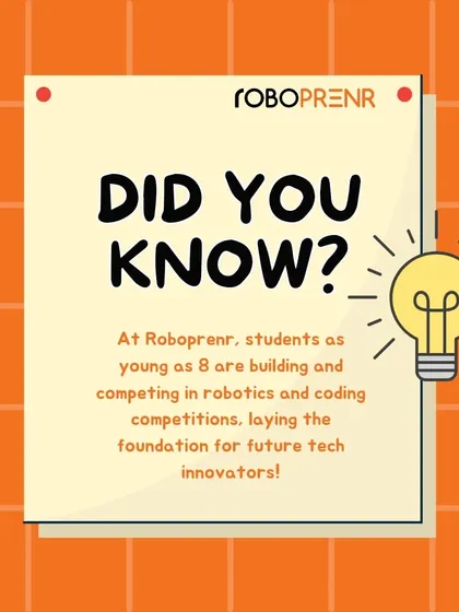 Did you know students as young as 8 are building and competing in robotics at Roboprenr? We are laying the foundation for the next generation of tech innovators.