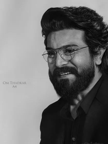 Here is my charcoal tribute to the magnetic presence of actor Ram Charan. In this portrait, I worked to capture his distinct character and charisma, focusing on the expressive look in his eyes and the intricate details of his beard, all rendered in classic monochrome.