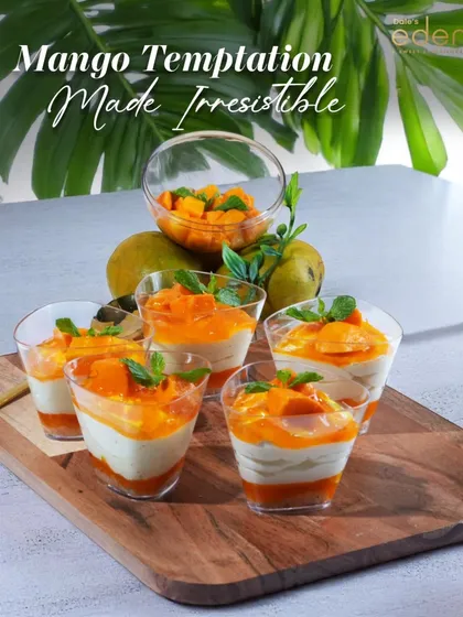 Mango temptation, made irresistible. Our Mango Mousse cups are perfect for a light, refreshing, and elegant dessert experience.