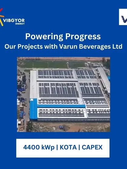 Our 4400 kWp CAPEX project for Varun Beverages Ltd in Kota. We offer flexible financial models, including capital expenditure (CAPEX) and operational expenditure (OPEX), to suit our clients' investment strategies.