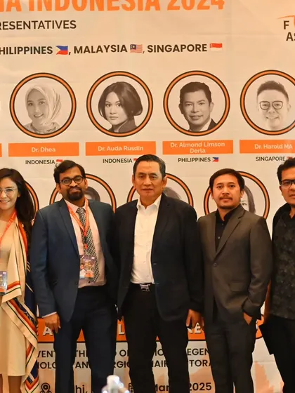 With the Chairman of PERDOSKI and the FUEASIA country representatives for Indonesia, Philippines, Malaysia, and Singapore.