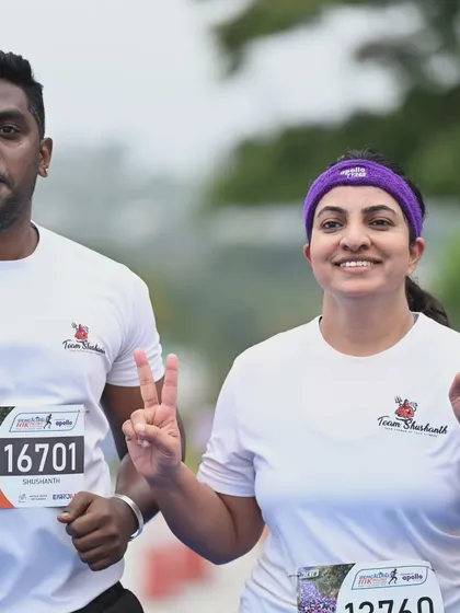We run together, we push together. Here I am with a team member during a 10k race, keeping the pace and motivation high. This is a partnership, and we are in it with you for every step.