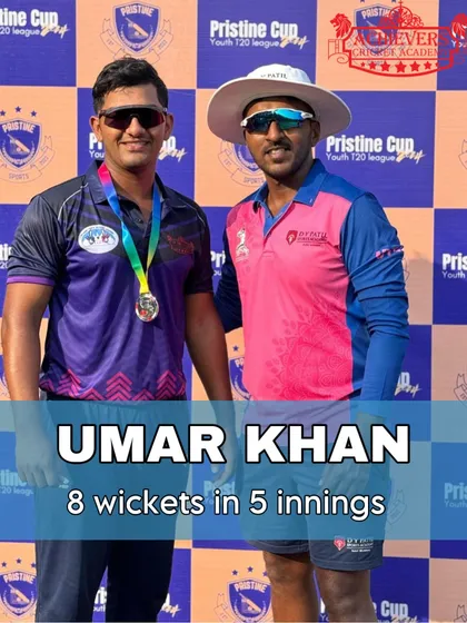 Umar Khan, another key bowler, who took 8 wickets in 5 innings during the tournament.