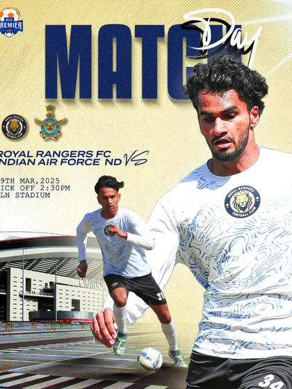 Matchday alert. After a strong win, we are ready to take on the Indian Air Force team. This graphic gets our fans ready for the next big game.