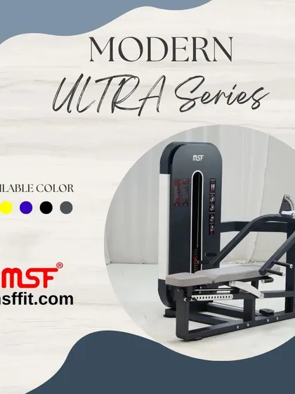 Introducing our Modern Ultra Series, where performance meets style. This selectorized chest press is available in a range of bold colors like Red, Yellow, and Blue, allowing you to customize your gym's aesthetic.