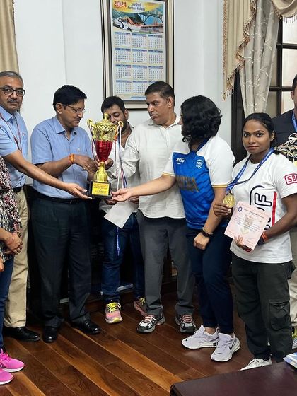 Our Northern Railway team with the 2nd Runner Up Team Championship trophy from the All India Inter-Railway Powerlifting Championship. A historic first for our team.