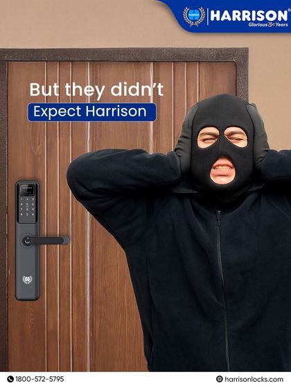 They did not expect Harrison. This image shows the frustration of a burglar faced with our smart lock. Break-in plans fail when a Harrison lock is at the door.