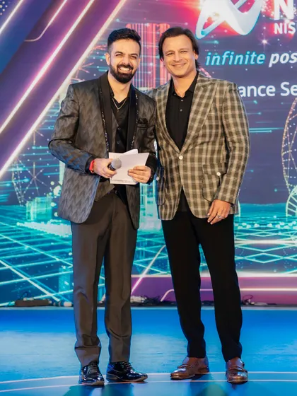 Standing alongside Vivek Oberoi at the NIFCO anniversary celebration. It was a pleasure to interact with him and have him as a special guest for the evening.