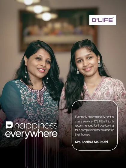 Mrs. Sherin and Ms. Stuthi describe my service as "extremely professional & best in class." Their high recommendation is a valued endorsement of my commitment to quality and a complete interior solution.