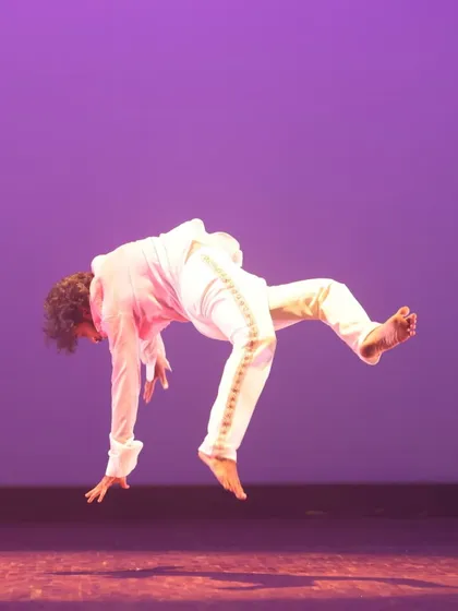 This is the athleticism and artistry of contemporary dance. This shot from our student showcase captures a moment of weightless suspension, demonstrating the strength and control we build in our advanced training programs.